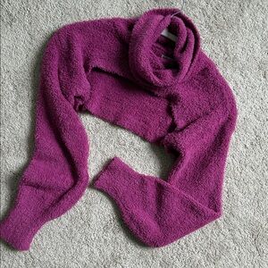 Arizona Jean Co Cozy Women's Pink Cropped Sweater XS